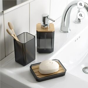 3-Piece Bath Accessory Set Gray